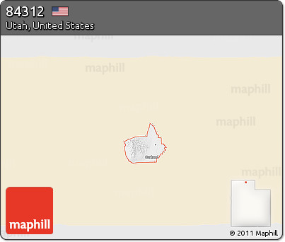 Classic Style 3D Map of ZIP Code 84312, single color outside