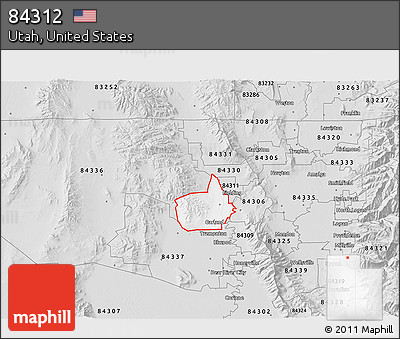 Silver Style 3D Map of ZIP Code 84312