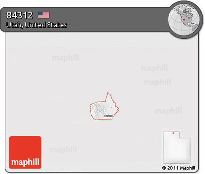 Silver Style 3D Map of ZIP Code 84312, single color outside