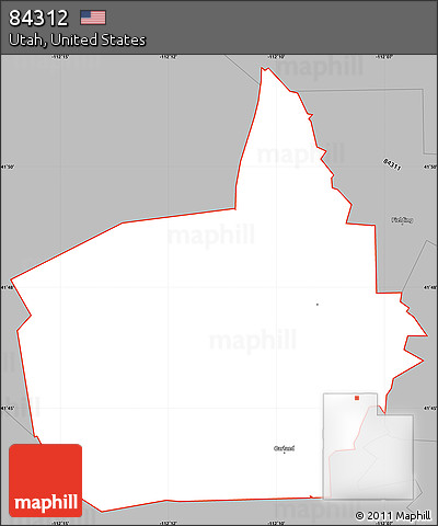 Gray Simple Map of ZIP Code 84312