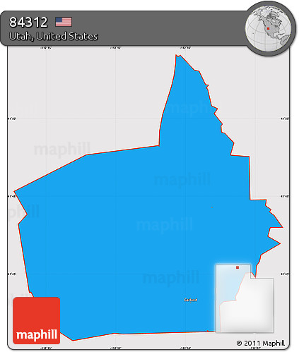 Political Simple Map of ZIP Code 84312, cropped outside