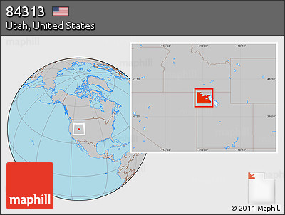 Gray Location Map of ZIP Code 84313