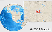 Shaded Relief Location Map of ZIP code 84313