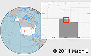 Gray Location Map of ZIP code 84314, highlighted country, highlighted state, hill shading