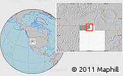 Gray Location Map of ZIP code 84314, highlighted county, highlighted state, hill shading