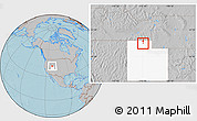 Gray Location Map of ZIP code 84314, highlighted state, hill shading