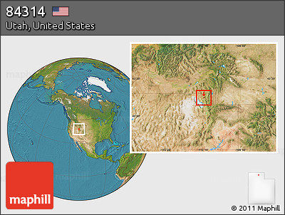 Satellite Location Map of ZIP Code 84314