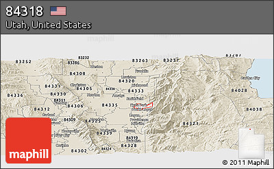 Classic Style Panoramic Map of ZIP Code 84318