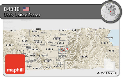 Classic Style Panoramic Map of ZIP Code 84318