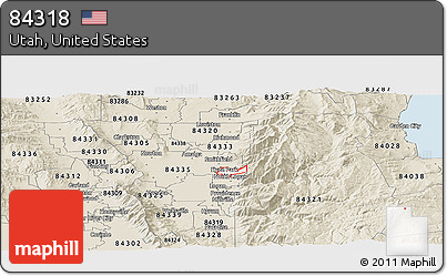 Classic Style Panoramic Map of ZIP Code 84318