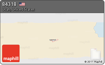 Classic Style Panoramic Map of ZIP Code 84318, single color outside