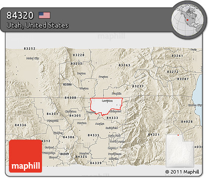 Classic Style 3D Map of ZIP Code 84320