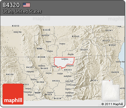 Classic Style 3D Map of ZIP Code 84320
