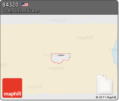 Classic Style 3D Map of ZIP Code 84320, single color outside