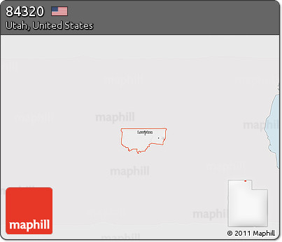 Silver Style 3D Map of ZIP Code 84320, single color outside