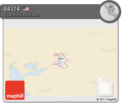 Classic Style 3D Map of ZIP Code 84324, single color outside