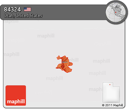 Political 3D Map of ZIP Code 84324, cropped outside