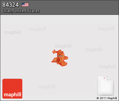 Political 3D Map of ZIP Code 84324, cropped outside