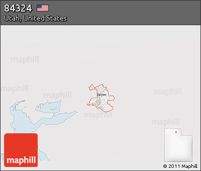 Silver Style 3D Map of ZIP Code 84324, single color outside