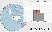 Gray Location Map of ZIP code 84324, highlighted country, highlighted state, hill shading