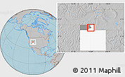 Gray Location Map of ZIP code 84324, highlighted county, highlighted state, hill shading