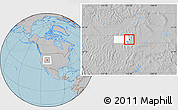 Gray Location Map of ZIP code 84324, highlighted county, hill shading