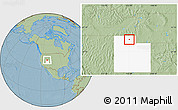 Savanna Style Location Map of ZIP code 84324, highlighted state, hill shading