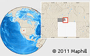 Shaded Relief Location Map of ZIP code 84324, highlighted county, highlighted state