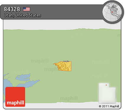 Savanna Style 3D Map of ZIP Code 84328, single color outside
