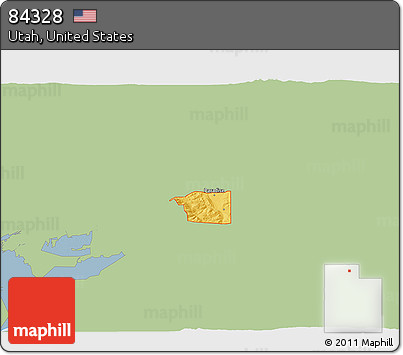 Savanna Style 3D Map of ZIP Code 84328, single color outside