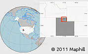 Gray Location Map of ZIP code 84328, highlighted country, highlighted state, hill shading
