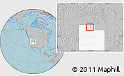Gray Location Map of ZIP code 84328, highlighted state, hill shading