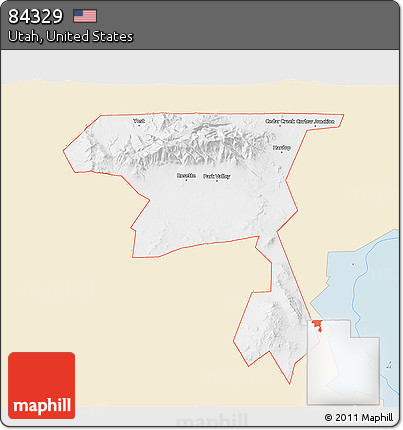 Classic Style 3D Map of ZIP Code 84329, single color outside
