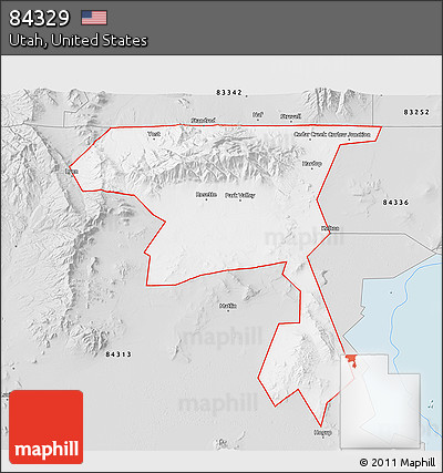 Silver Style 3D Map of ZIP Code 84329