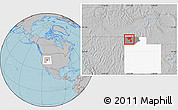 Gray Location Map of ZIP code 84329, highlighted county, highlighted state, hill shading
