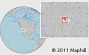 Gray Location Map of ZIP code 84329, highlighted county, hill shading