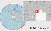 Gray Location Map of ZIP code 84329, highlighted state, hill shading