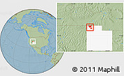 Savanna Style Location Map of ZIP code 84329, highlighted state, hill shading