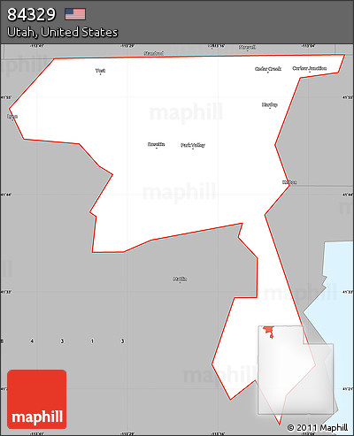 Gray Simple Map of ZIP Code 84329