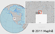Gray Location Map of ZIP code 84330, highlighted county, highlighted state, hill shading