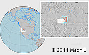 Gray Location Map of ZIP code 84330, highlighted county, hill shading
