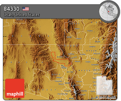 Physical Map of ZIP Code 84330