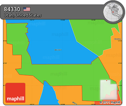 Political Simple Map of ZIP Code 84330