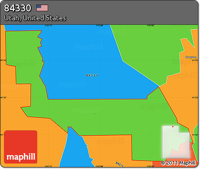 Political Simple Map of ZIP Code 84330