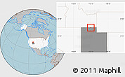 Gray Location Map of ZIP code 84331, highlighted country, highlighted state, hill shading