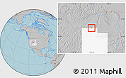 Gray Location Map of ZIP code 84331, highlighted state, hill shading