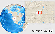 Shaded Relief Location Map of ZIP code 84331, highlighted county