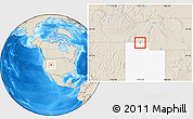 Shaded Relief Location Map of ZIP code 84331, highlighted state