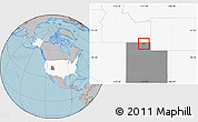 Gray Location Map of ZIP code 84335, highlighted country, highlighted state, hill shading