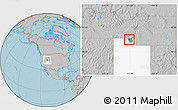 Gray Location Map of ZIP code 84335, highlighted county, highlighted state, hill shading